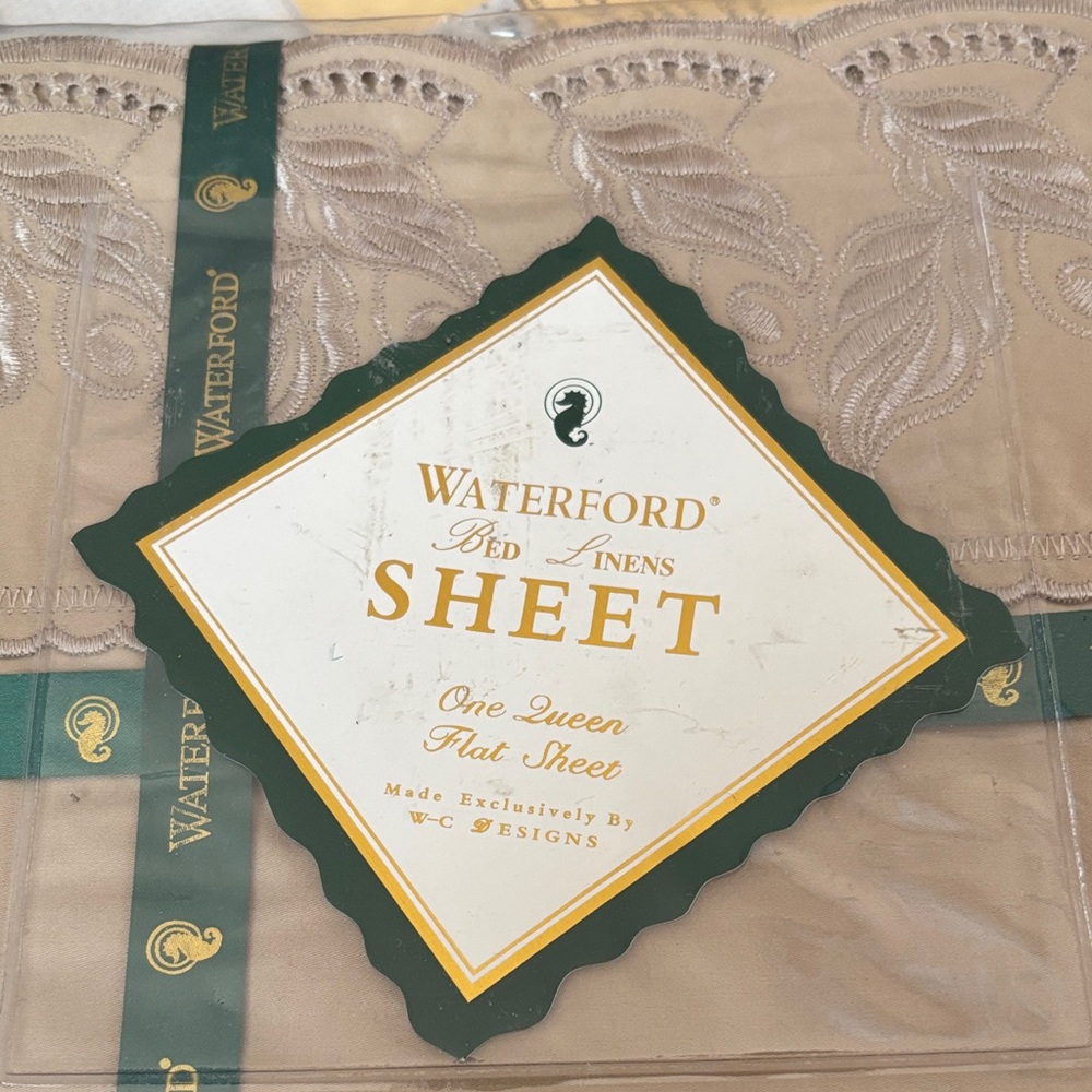 Flat sheet queen Waterford Bed Linens W-C Designs Castleroche 330 thread count